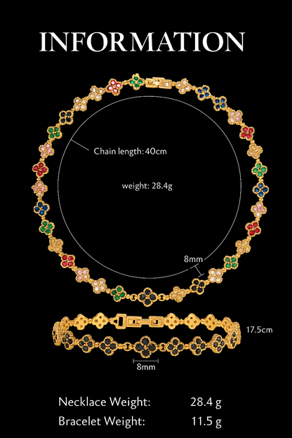 Golden Bloom™ 18K Radiance Set — Gold-Plated Necklace & Bracelet for Love & Renewal